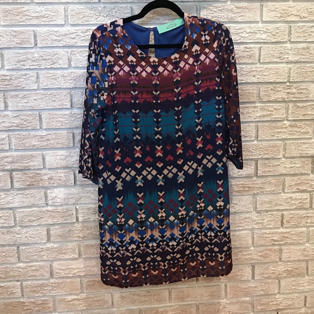 Brand new colorful 3/4 sleeve dress! Never worn!