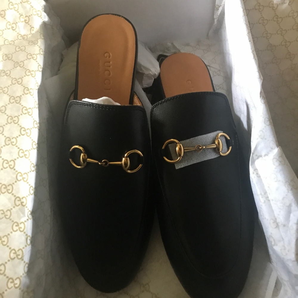 Black Gucci Princeton flats size 38