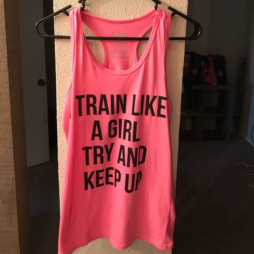 Train Like A Girl Tank Top Pink size Med.