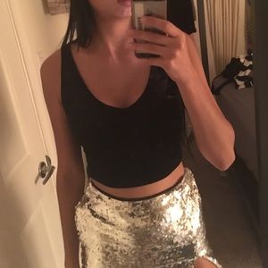 Nasty Gal Velvet Crop with Scoop Back