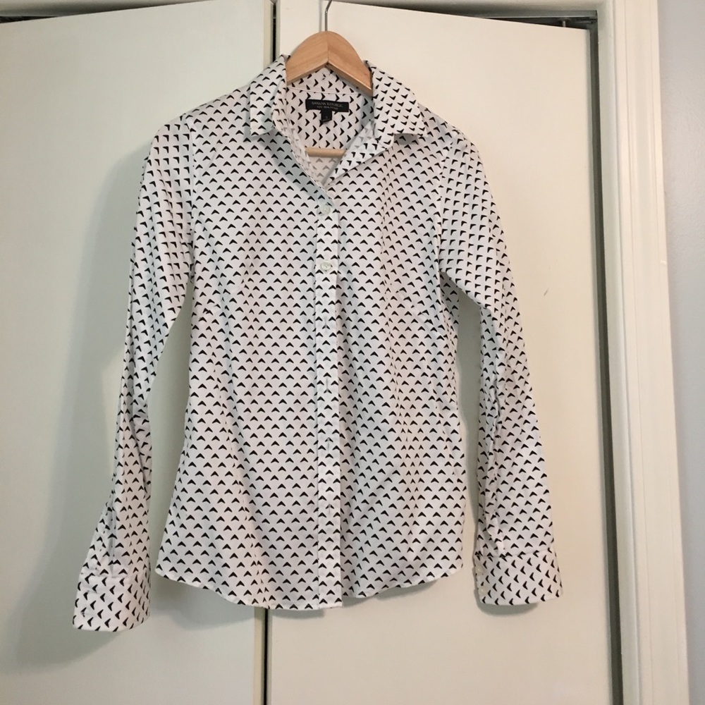 Banana Republic button down, white & navy pattern