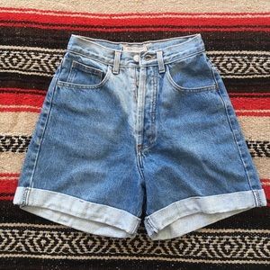 Guess High Waisted Light Washed Jean Shorts