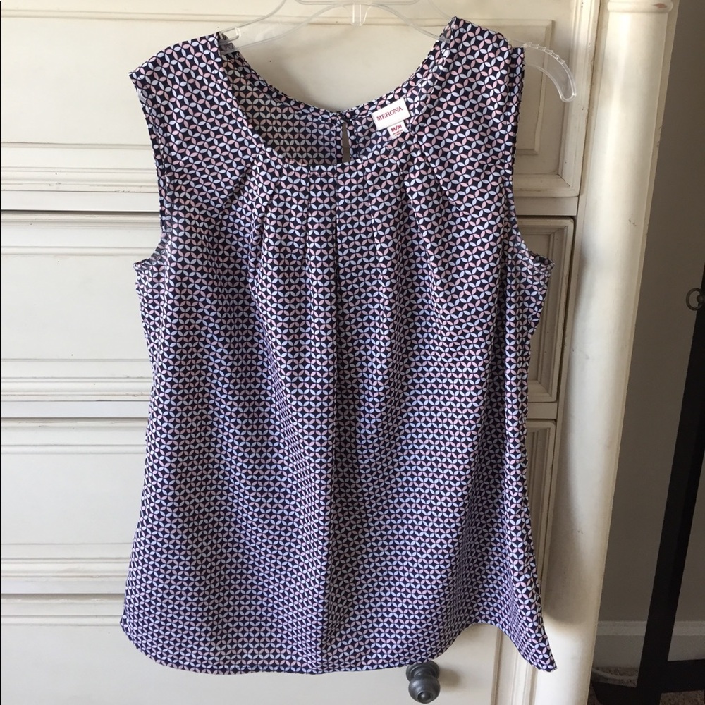 Merona tank top with pink and blue pattern
