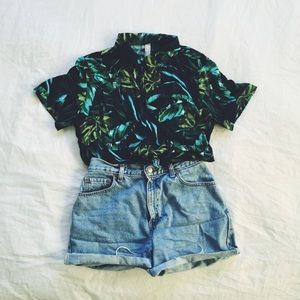 Printed American Apparel Tie-up Blouse