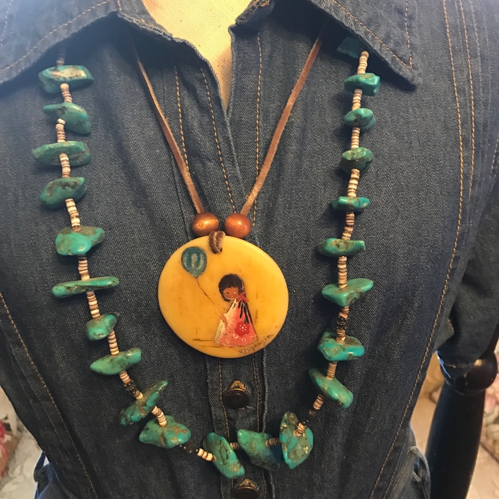 Beautiful DeGrazia necklace 1970's BoHo Chic