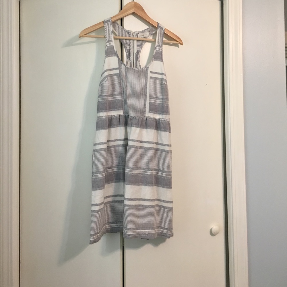 Lou & Grey White and Chambray Dress