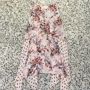 Anthropologie Boho Sleeveless flowy tunic top