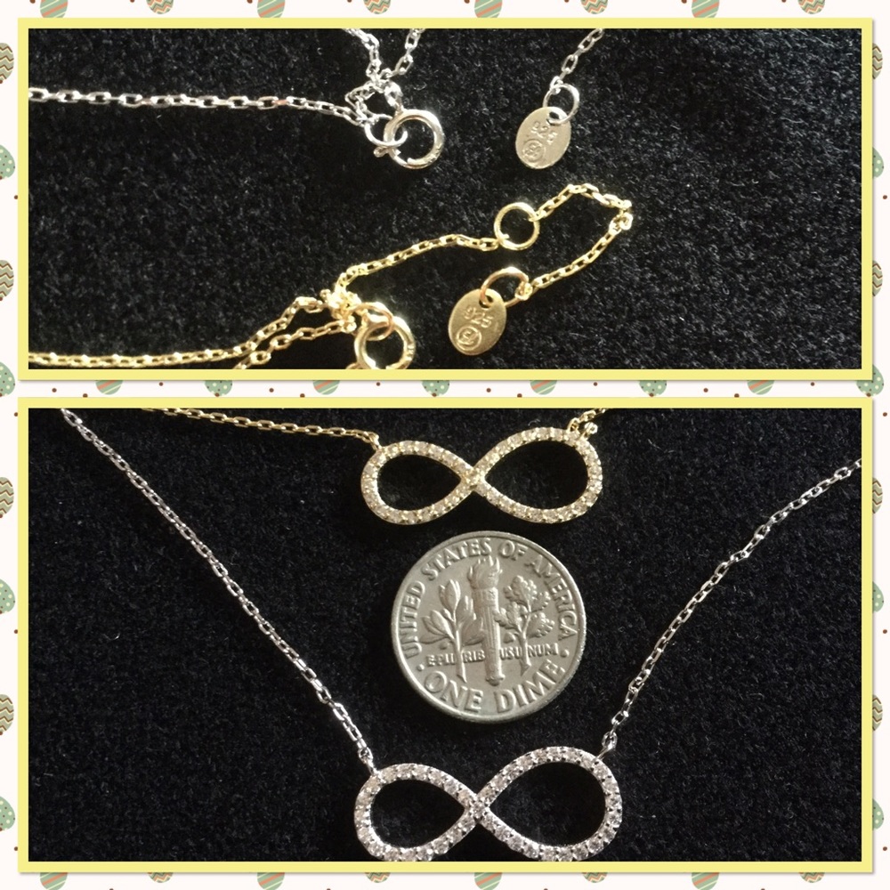 🆕925 sterling silver crystal infinity necklace - Picture 3 of 4