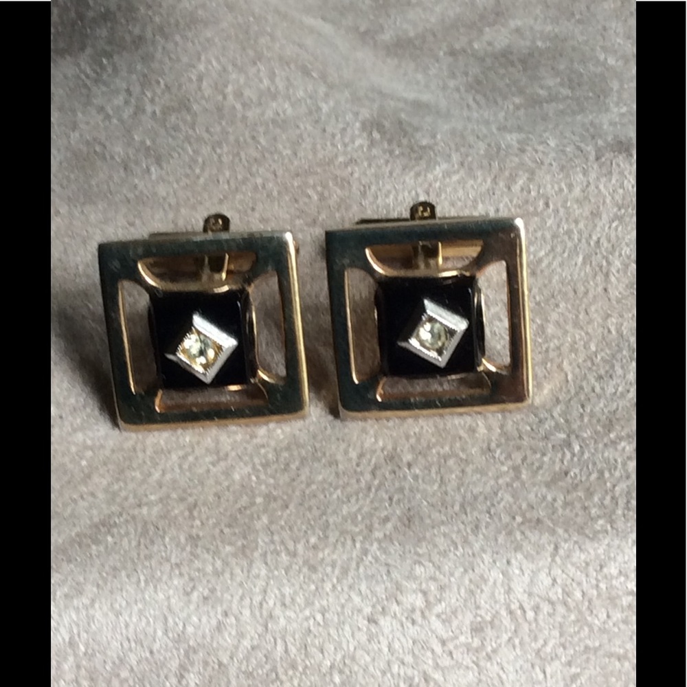 Vintage Quality Flex let Black Onyx Cuff Links