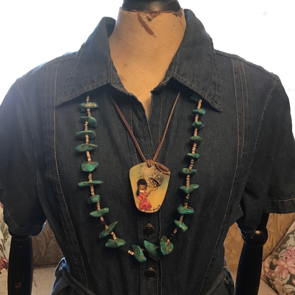 Beautiful DeGrazia Pendant 1970's true BoHo Chic