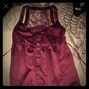 Long silk burgundy dress