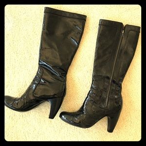 Patent Leather Riding Boots