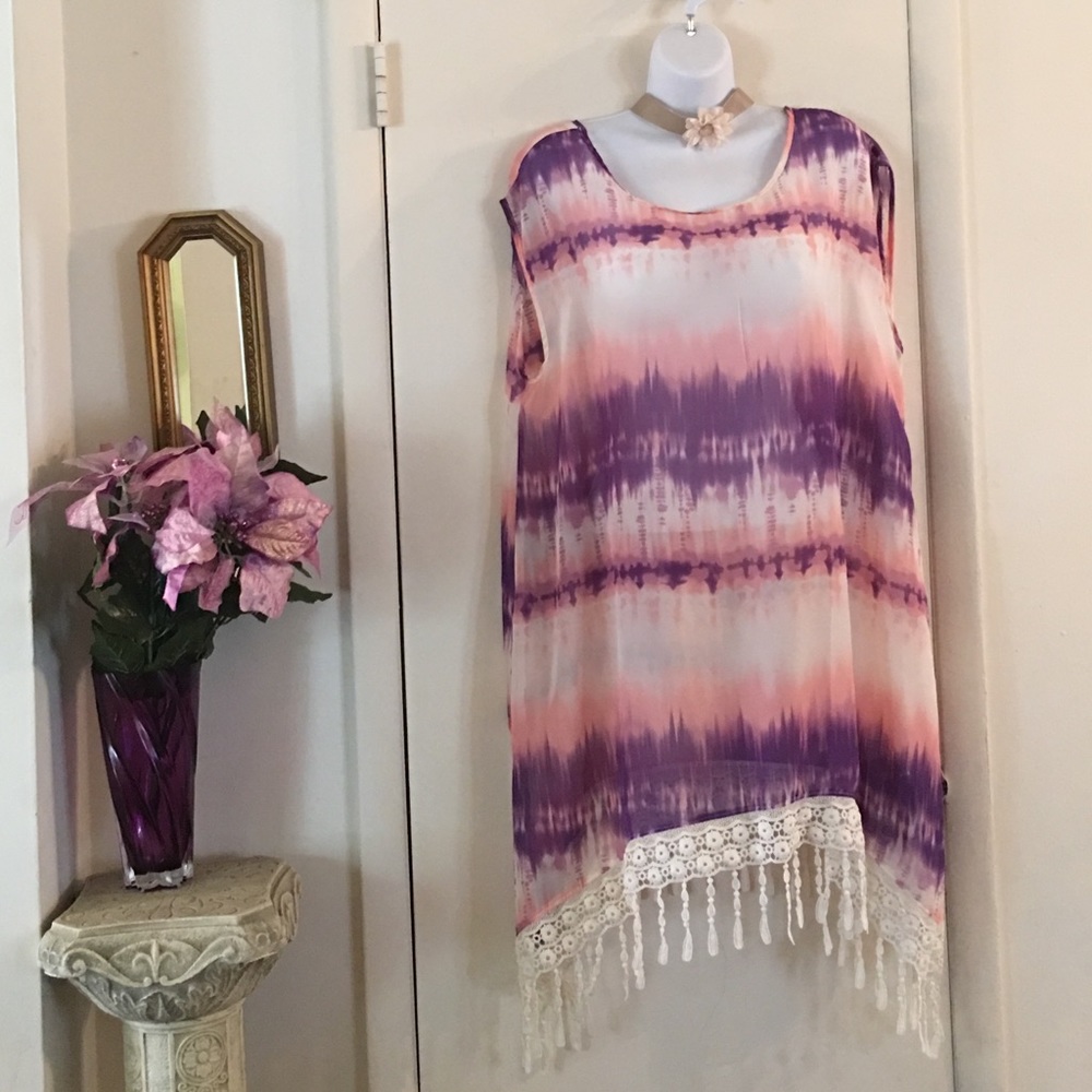 🎉PRICE DROP 🎉New Light Orch w Lace  Coverup🛍