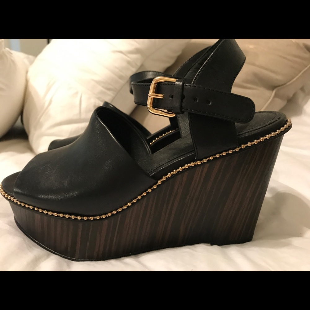 Coach wedge sandals. Never worn.