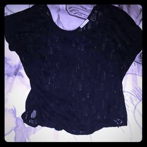Lacy black crop top