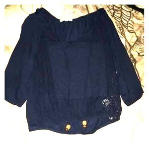 Blue lacy flowy shirt