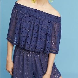 Anthropologie Tiered Off the Shoulder Romper