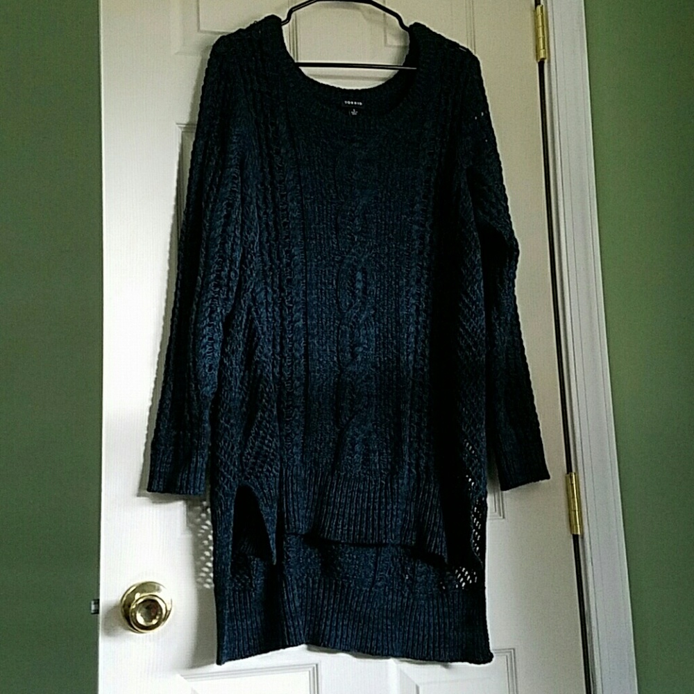 Like new Torrid teal marled sweater size 1