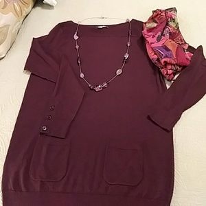 Gorgeous eggplant color light weight sweater.