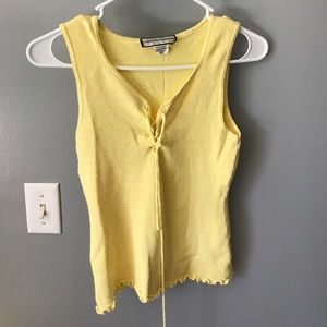 Vintage GAS yellow lace up top