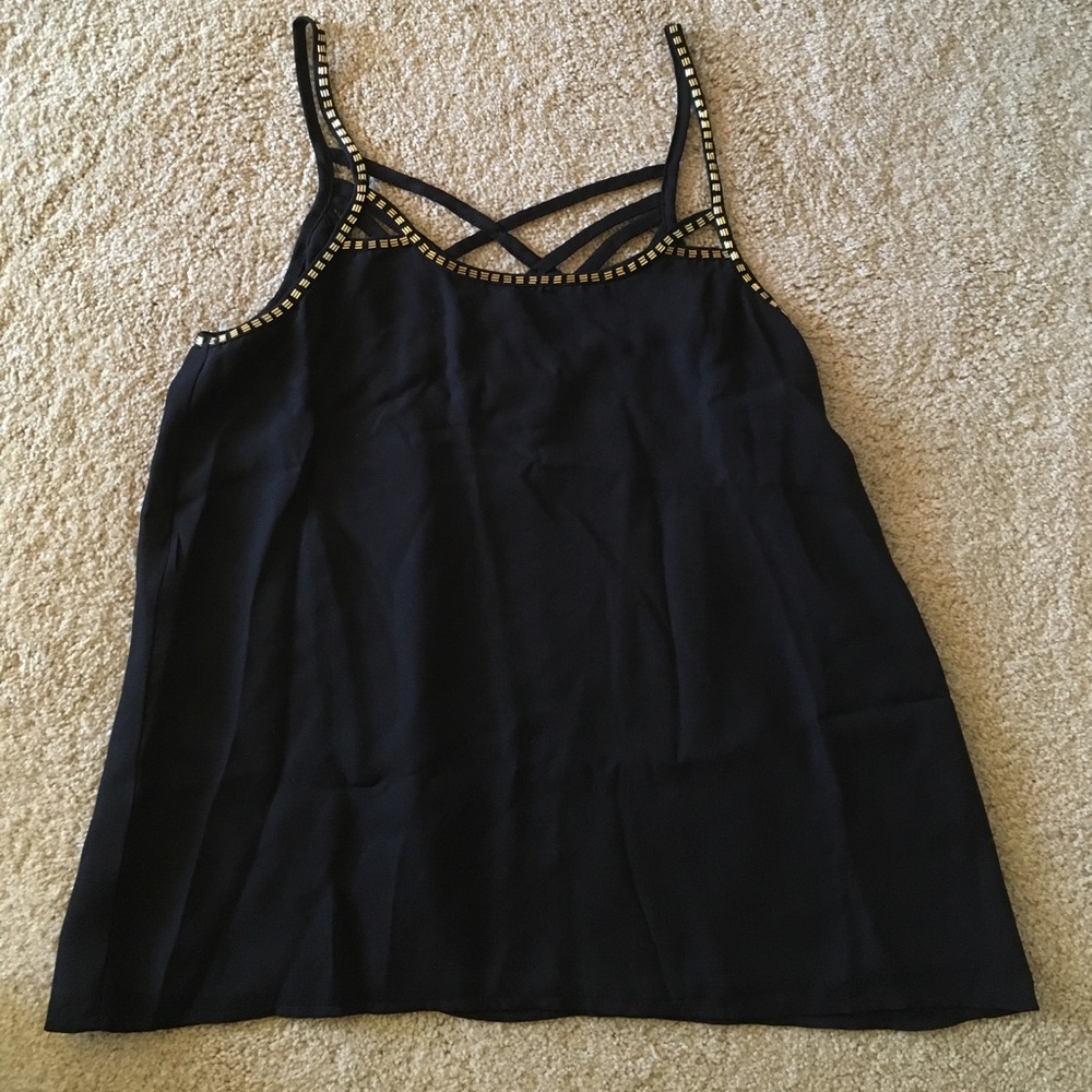 Venus brand tank top w/ gold beaded detail - small