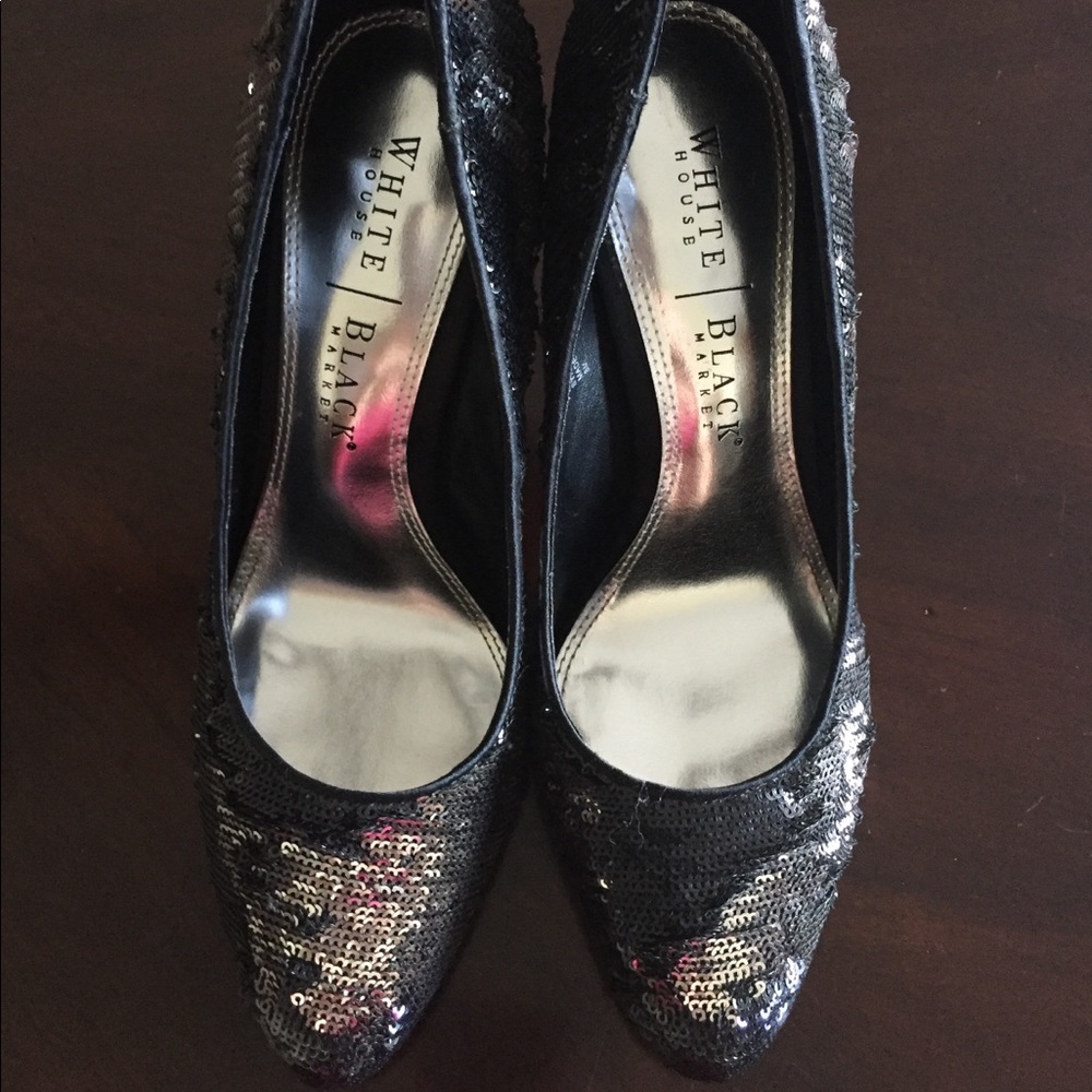 White House Black Market Sequin 4” Pumps