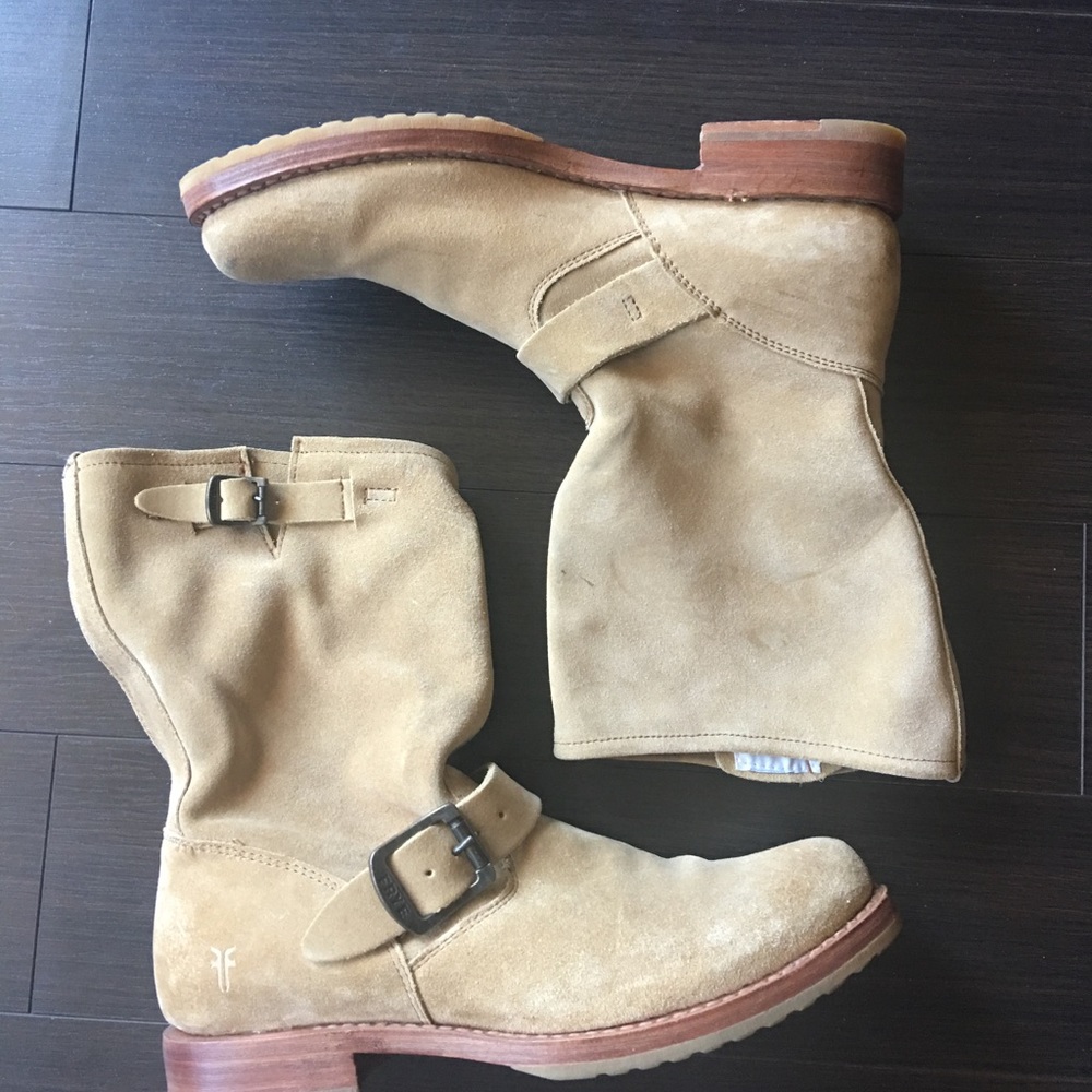 Slouchy FRYE Boots - Tan, Size 8.5