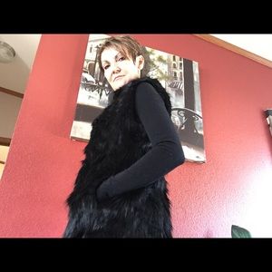 Classy furry black vest