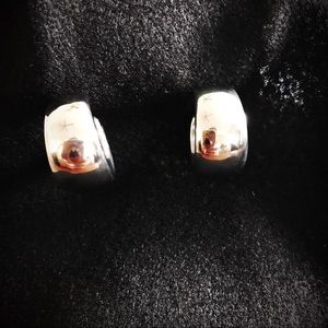 Stainless steal silver earrings.