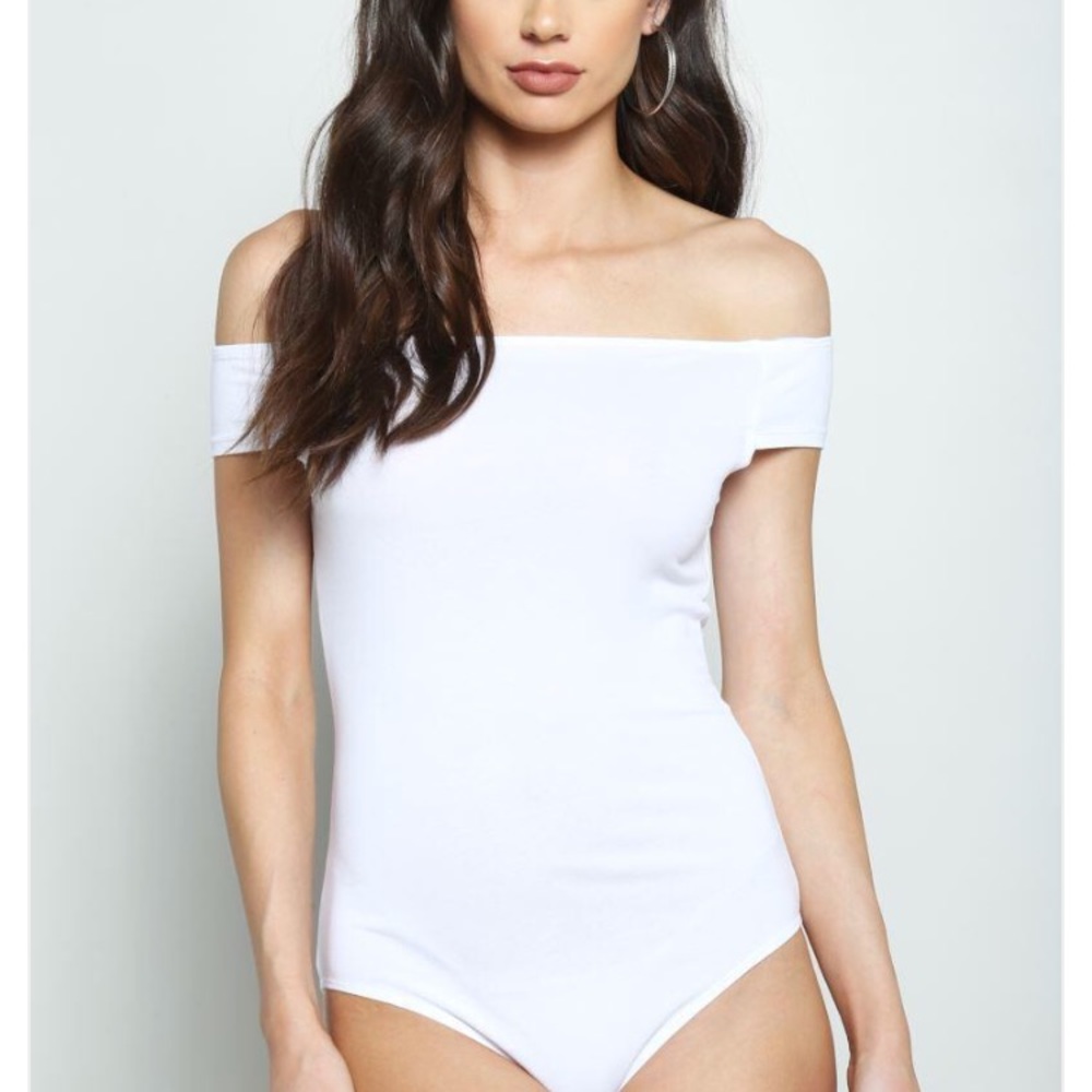 White off the shoulder bodysuit