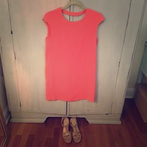Coral Shift Dress