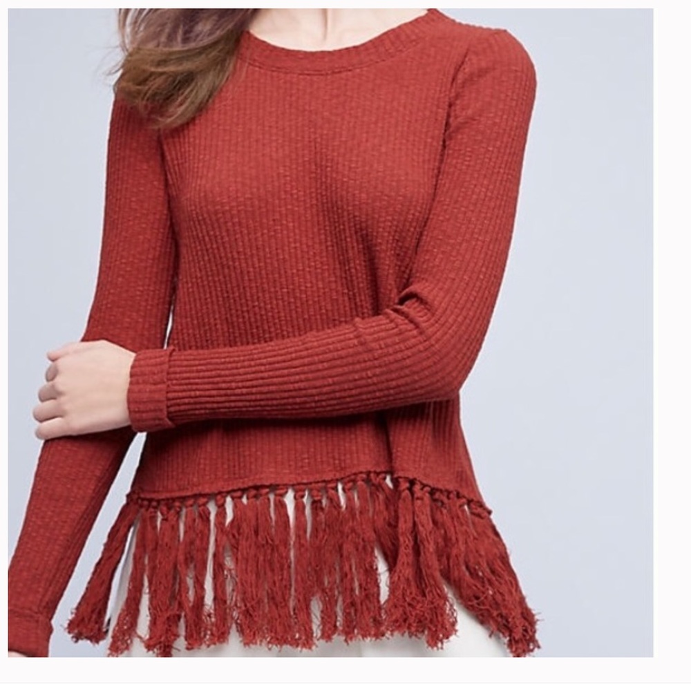 Anthropologie Tassel Sweater