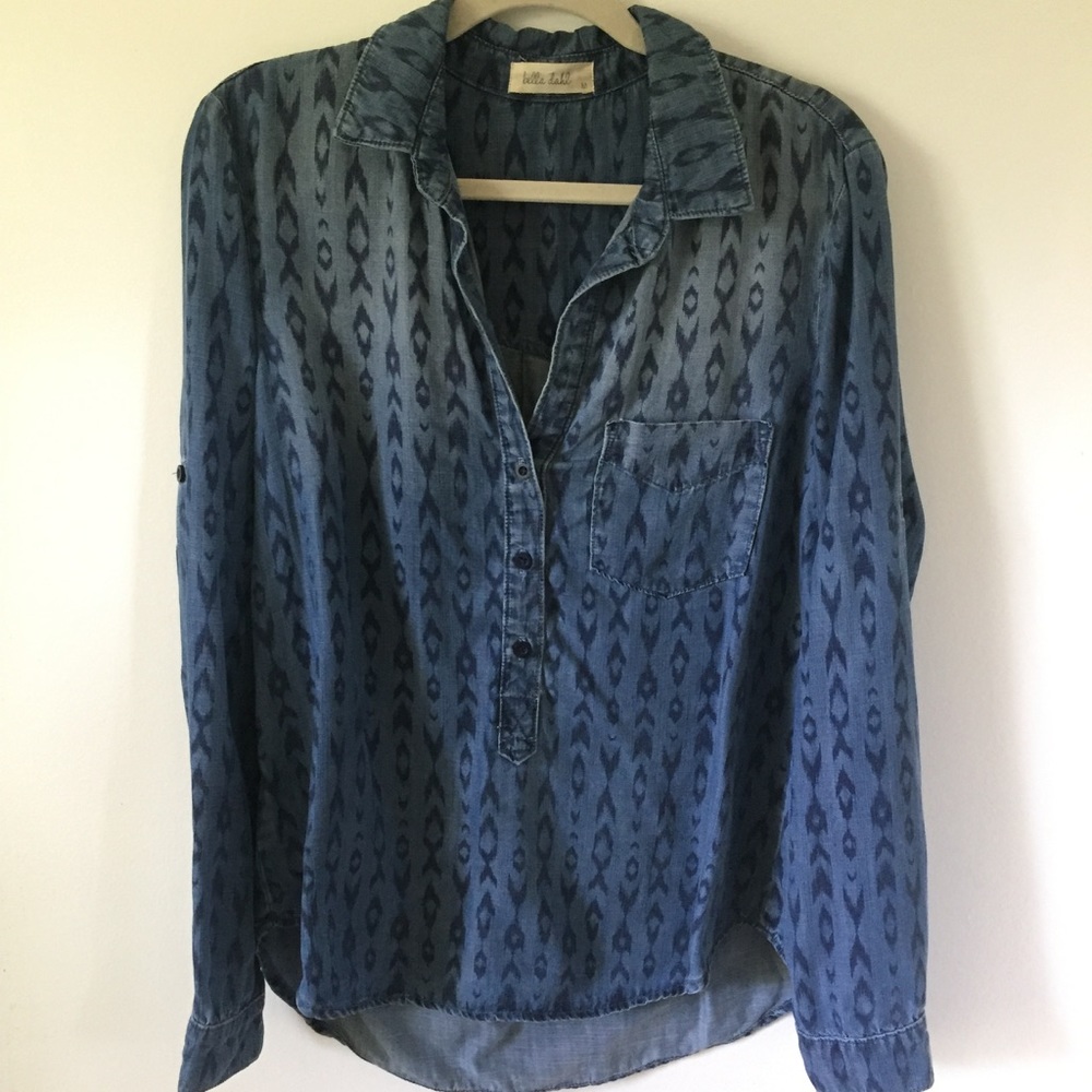Bella Dahl Ikat Denim top