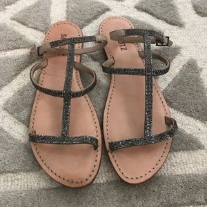 Silver Strappy Sandals