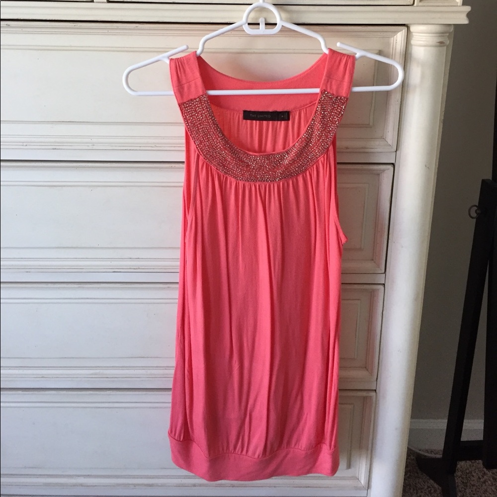 Peach tank with jewels from The Limited