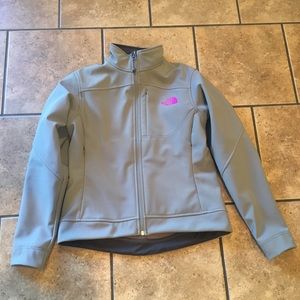 Women's Gray and Pink NorthFace Jacket💓