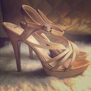 Sparkling champagne gold heels