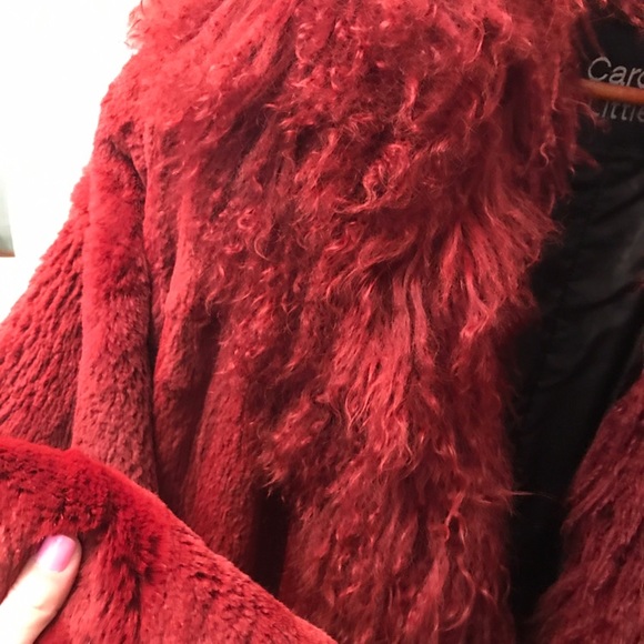 Carole Little red fur coat - Picture 3 of 4