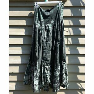 Black and Green Tie Dye Skirt