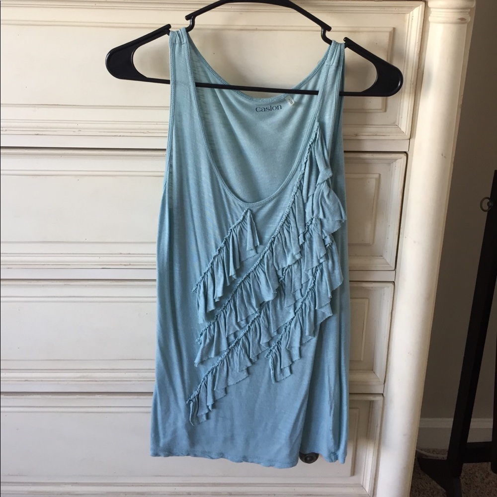 Bluish greenish tank from Caslon with detail