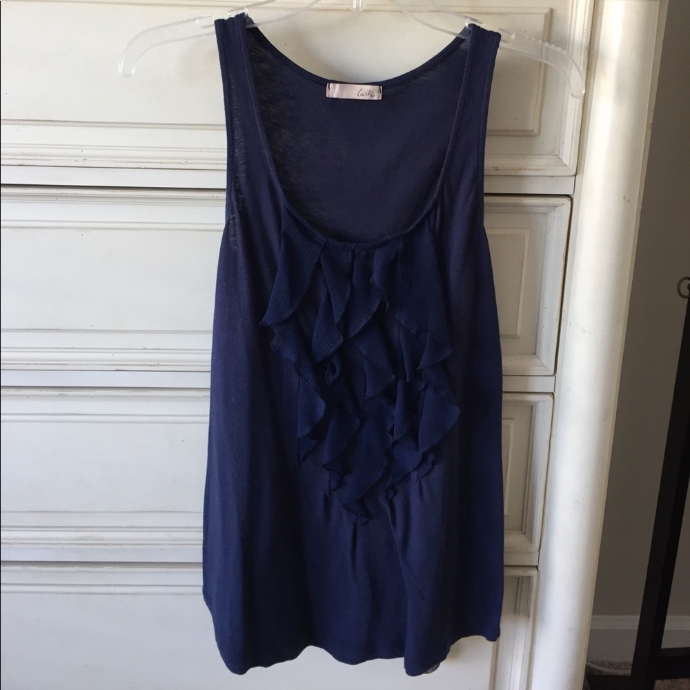 Navy blue tank top from Lush with detail