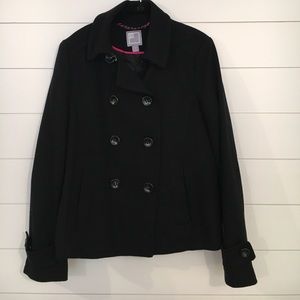 Black Wool Women's Pea Coat