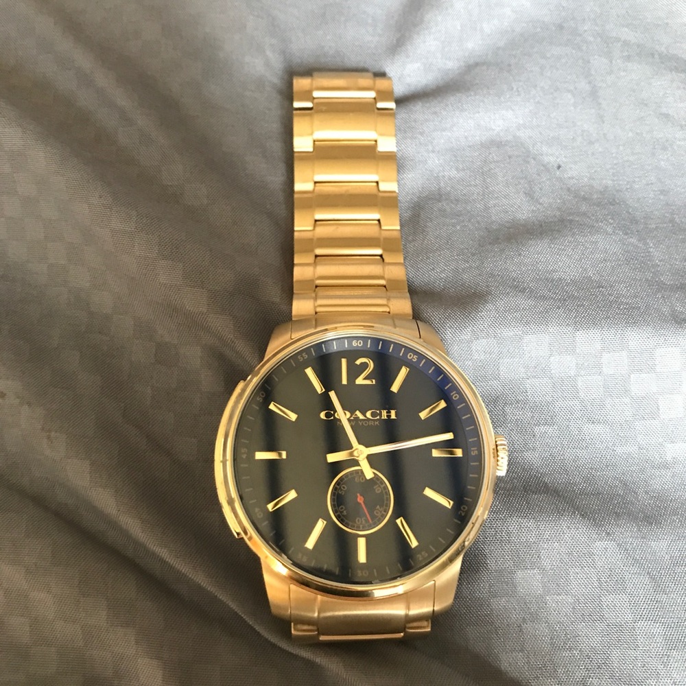 Men's coach watch -gold /blue BLACK FRIDAY SALE $