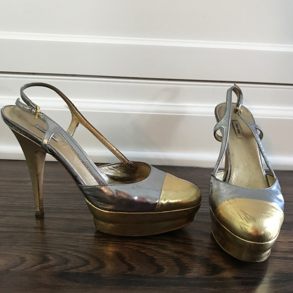 Miu Miu Spring 2007 Metallic Slingback Platforms