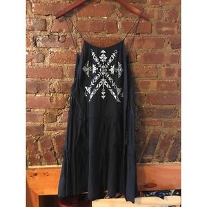 Black Embroidered Urban Outfitters Ecote Dress