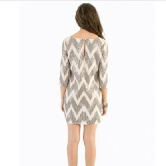 MUSTARD SEED Chevron Sequence Shift Dress. NWT - Picture 2 of 5