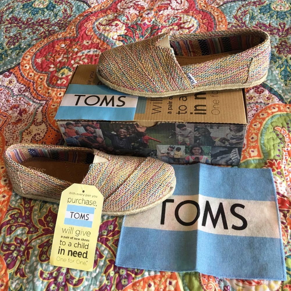 Toms, Classics Multicolor Burlap NWT
