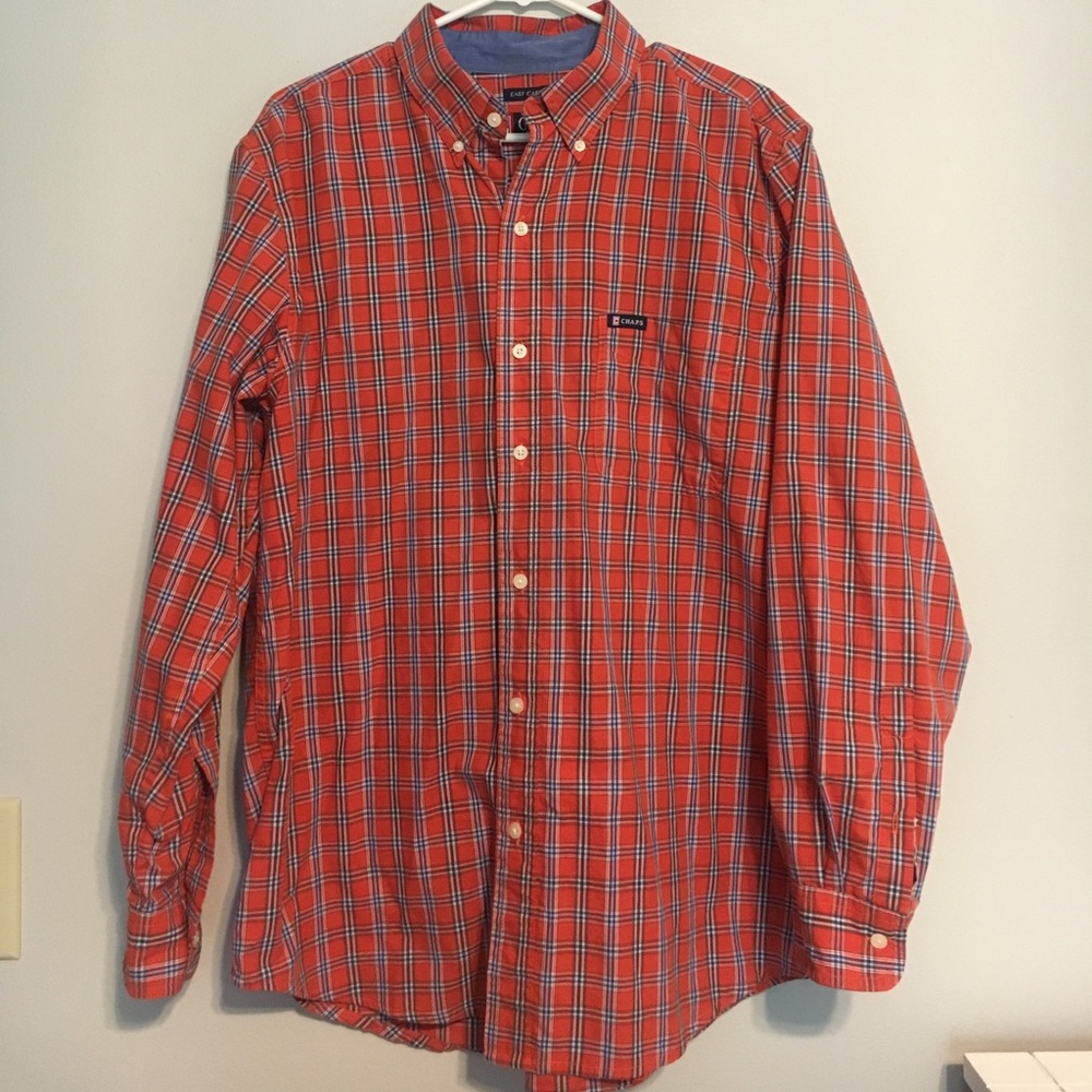 Chaps Easy Care plaid button down