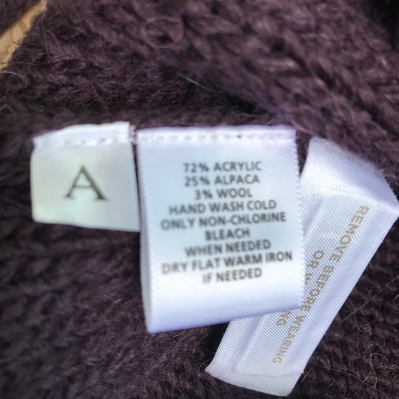 SOLD Loft Alpaca Eggplant Open Collar Pullover - Picture 6 of 8