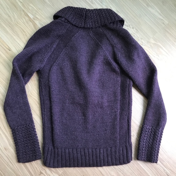 SOLD Loft Alpaca Eggplant Open Collar Pullover - Picture 3 of 8
